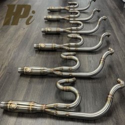 画像1: HPi Performance Exhaust M8ソフテイル 2-1 ショーティー ステン 