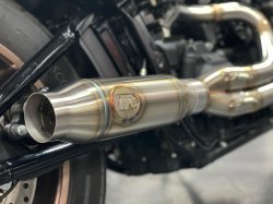 画像2: HPi Performance Exhaust M8ソフテイル 2-1 ショーティー ステン 