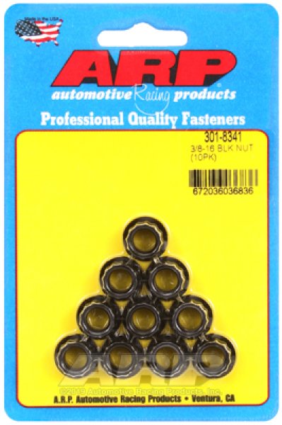 ARP Black Oxide ナット 3/8˝-16 10個セット ボルトカバー/ステンレス